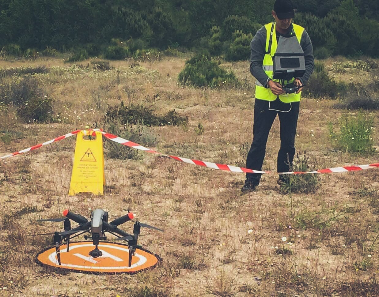Drone prêt au décollage