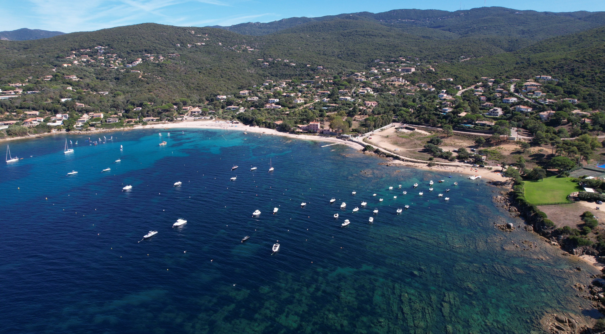 Zone de mouillage Coti-Chiavari littoral Corse-du-Sud vue aérienne — étude ICTP Visualta