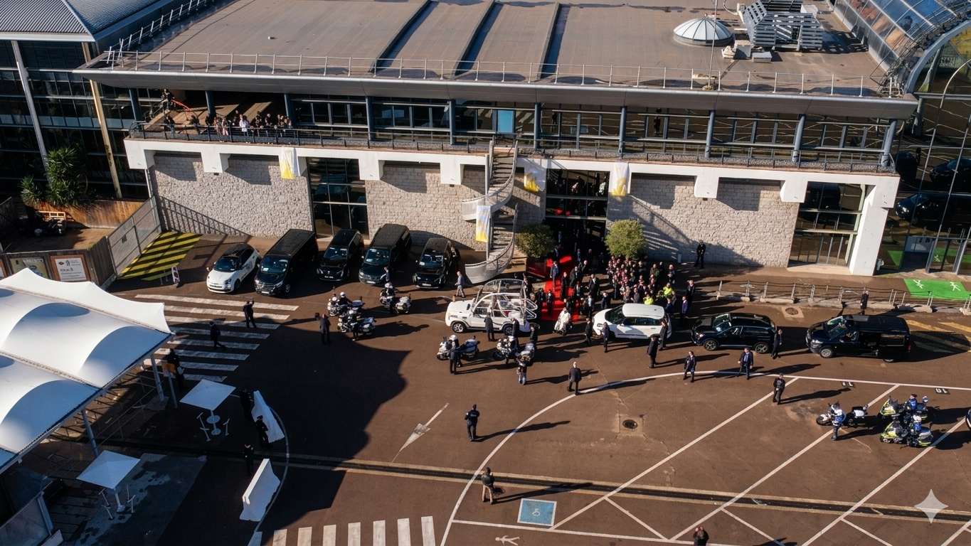 Ajaccio décembre 2024 visite du Pape — reportage aérien Visualta agence Stonde