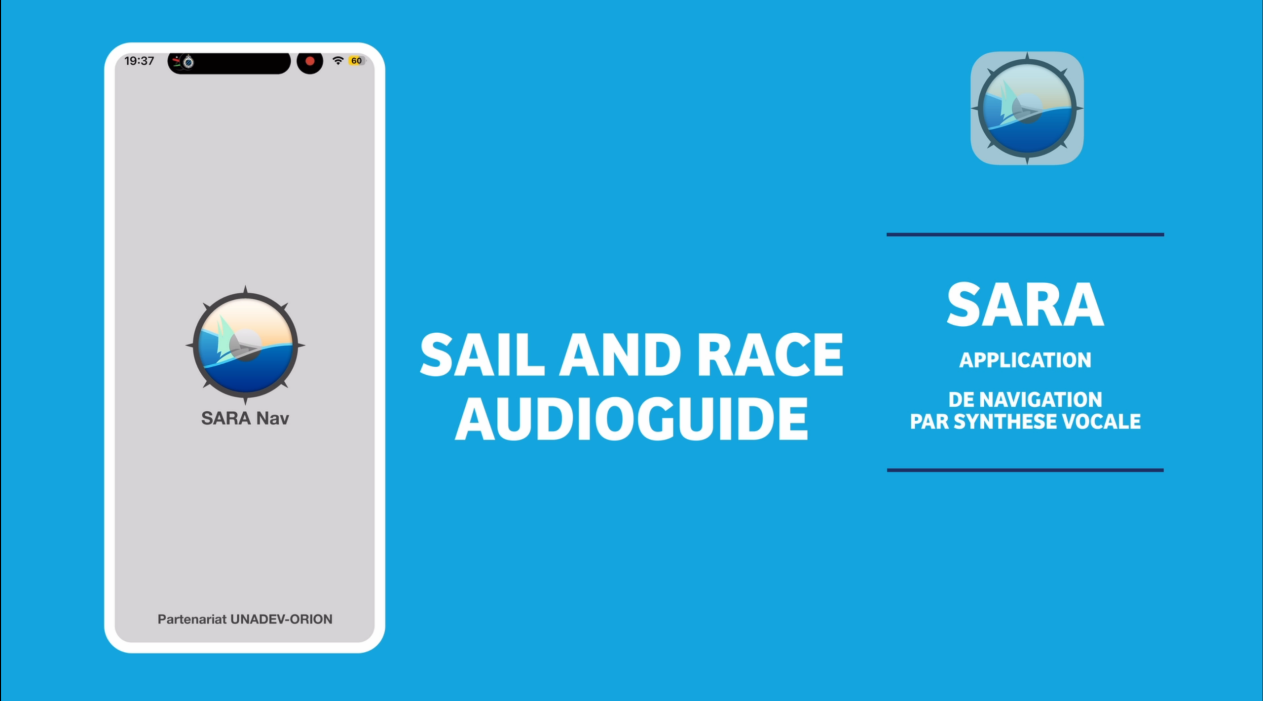 Guide utilisation application SARA navigation voile déficients visuels — Visualta Blind Sailing France